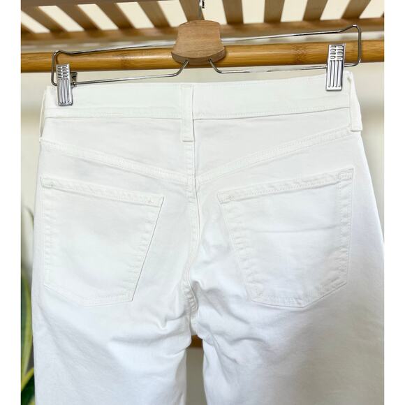 Old Navy Distressed White Sky-High Straight Leg Jeans - Picture 7 of 8